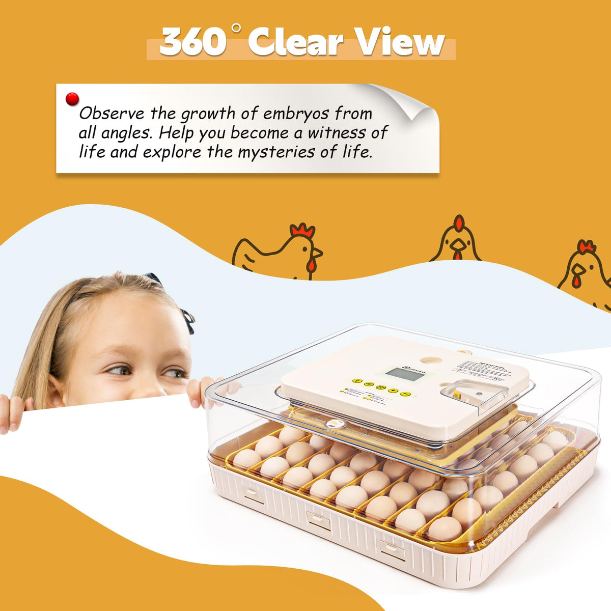 Sailnovo 56 Egg Incubator for Hatching Eggs with Automatic Egg Turning Gray