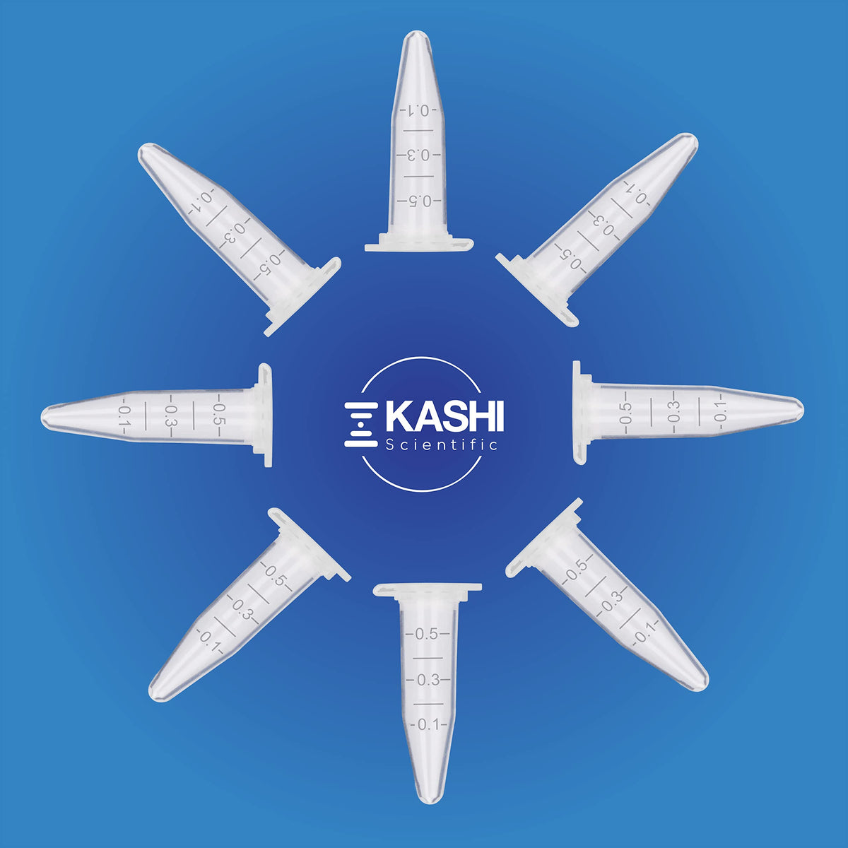 Kashi Scientific 50mL Self Standing Centrifuge Tubes with Screw Cap Lid, Lab Grade Polypropylene Plastic, Skirted, Printed Graduation, Write-on Spot [50mL Self-Standing, 500]