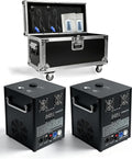 2Pack 750W 8.2-16ft Height Wedding Event Electronic Dual-motor Stage Light Machine with Case DMX Remote Control Stage Equipment System for Wedding, Party, Shows, Events(Not Include Material)