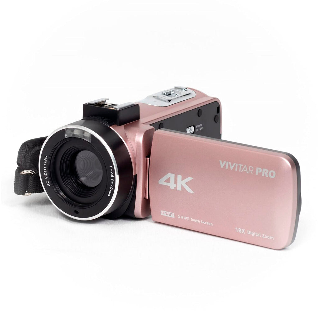 Vivitar 4K Video Camera, Wi-Fi Ultra HD Camcorder with 18x Digital Zoom, 3â IPS Touchscreen Video Recorder with Night Vision, Vlogging Camera with 3.5mm Microphone Jack, Rechargeable, SD Card Slot