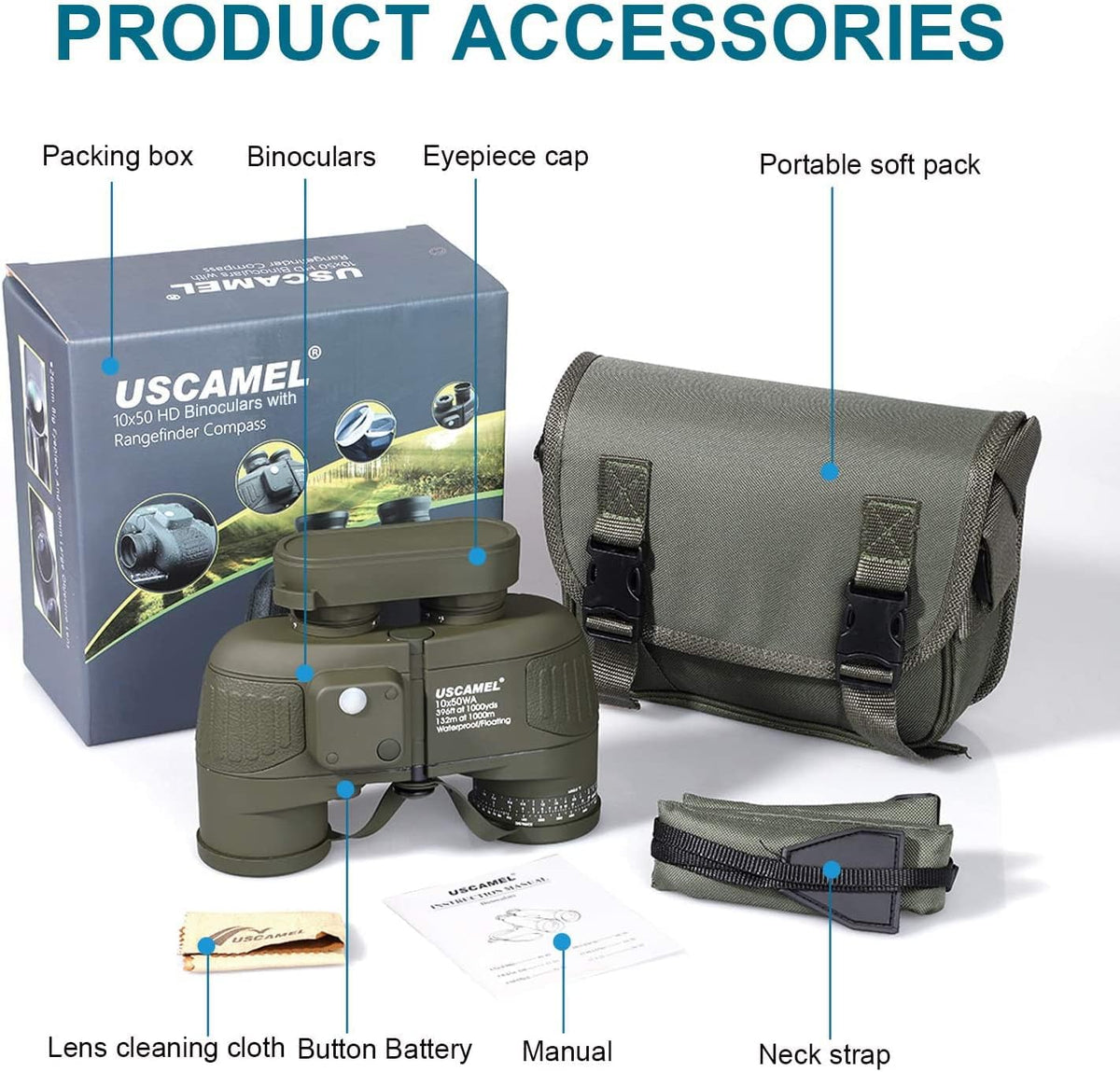 USCAMEL 10X50 Marine Binoculars for Adults: Binoculars for Sailing Boating