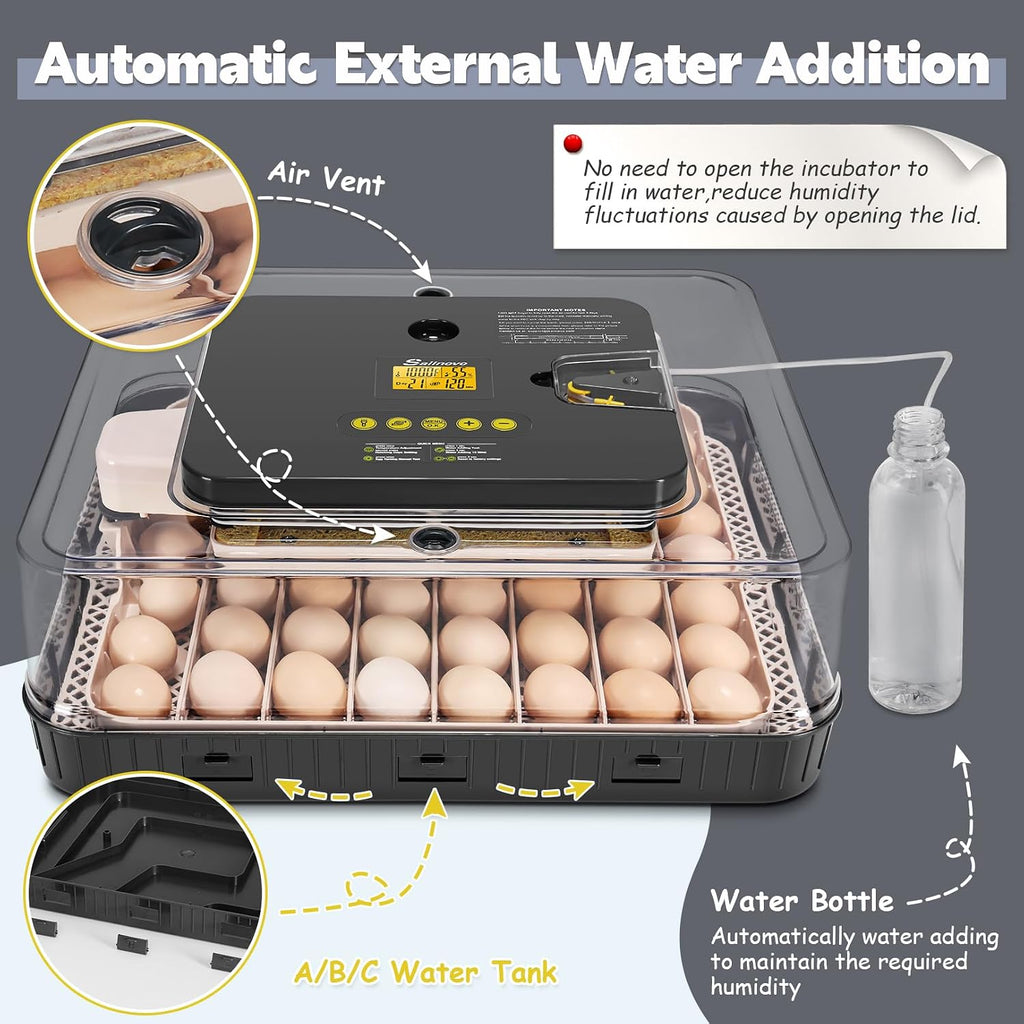 Sailnovo 56 Egg Incubator for Hatching Eggs with Automatic Egg Turning Gray