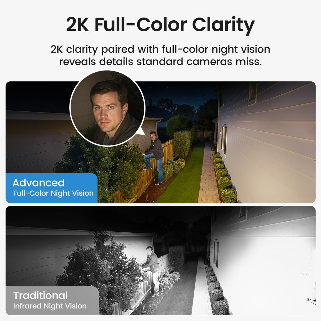 aosu D1 Classic 4-Cam Kit, Security Cameras Wireless Outdoor, Solar Powered