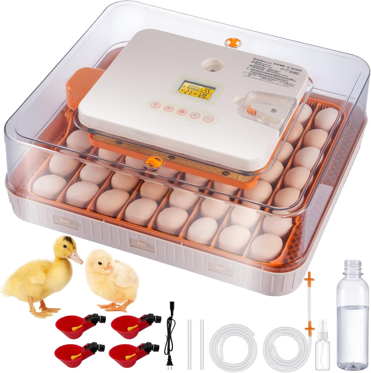 SmarketBuy 56 Egg Incubators for Hatching Eggs, Automatic Egg Turning and Humidity Temperature Control, Egg Candler, 360Â° Viewing Incubator for Hatching Chicken, Ducks, Goose, Quail