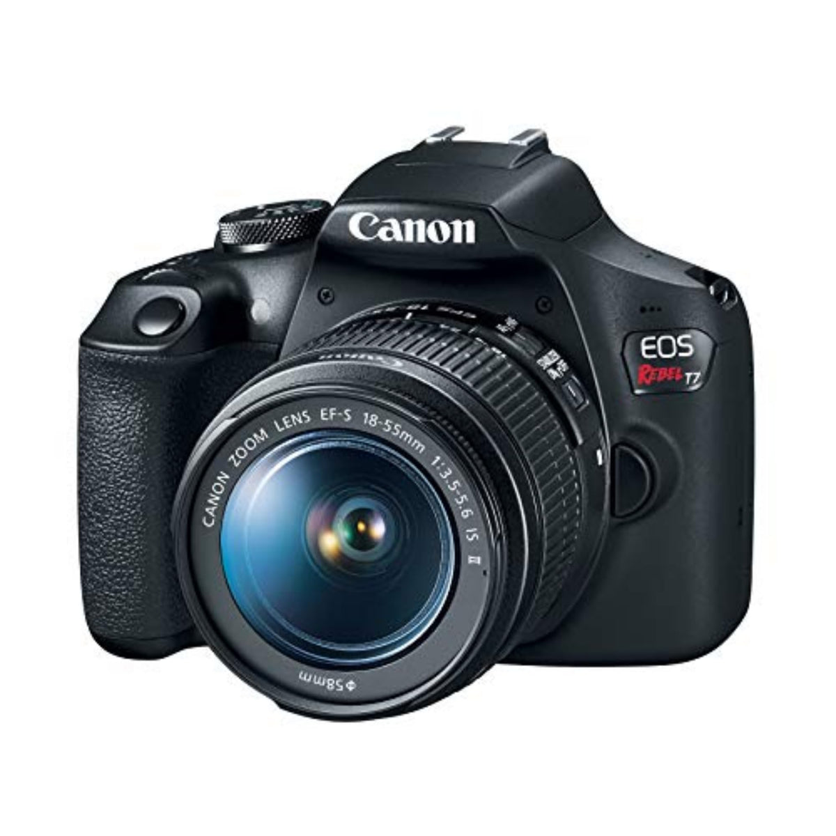 Canon EOS Rebel T7 DSLR Camera Double Zoom Lens Kit with EF-S 18-55mm and EF 75-300mm Lenses, 24.1 Megapixel CMOS (APS-C) Sensor, Full HD Videos, Wi-Fi, Beginner Photographers, Digital Camera, Black