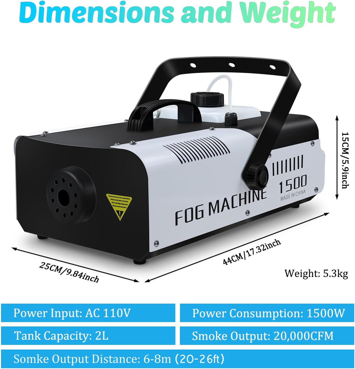 Telbum DJ Lights with Stand, 5 in 1 Party Bar Light Package and 1500W Fog Machine, Make a Party Show