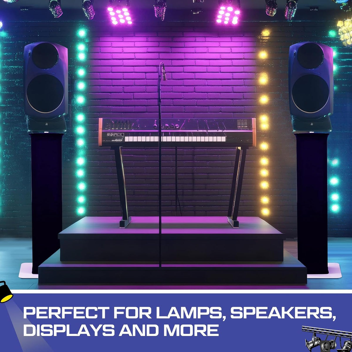 Cinnvoice 2 Set DJ Totem Light Stand Adjustable,3.3-5.8ft,White