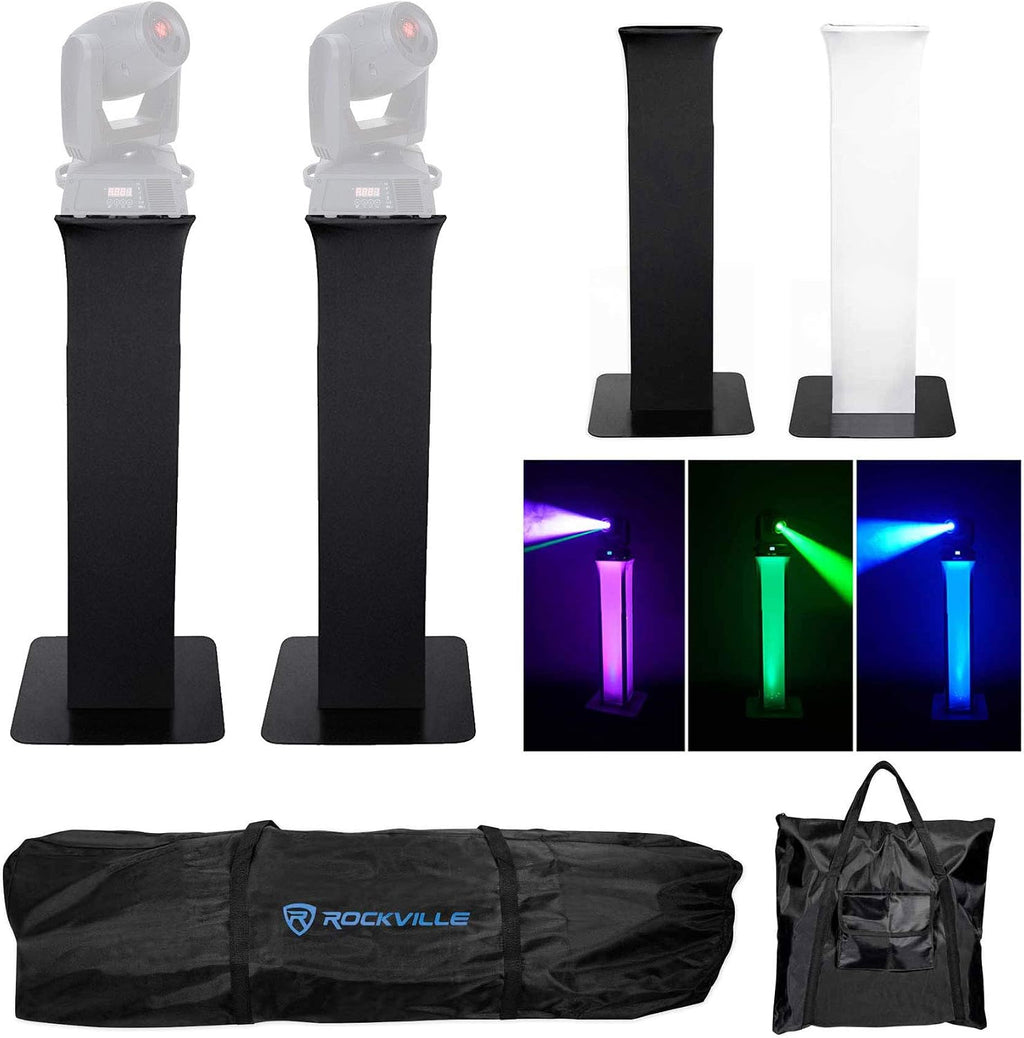 Rockville RTP32B Black Totem Light Stand For VIZI SPOT 5R Lights, 2-Pack