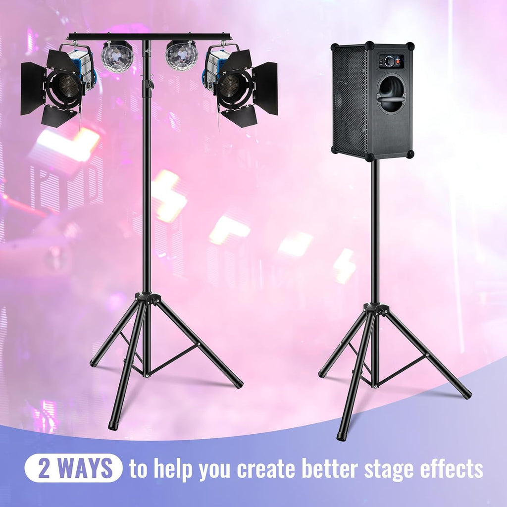 Juexica 2 Pcs DJ Light Stand Adjustable 35-63 Inch Heavy Duty Par Can Tripod T-bar Stage Light Stand Portable DJ Lighting Rack for Stage Bar Banquet Party