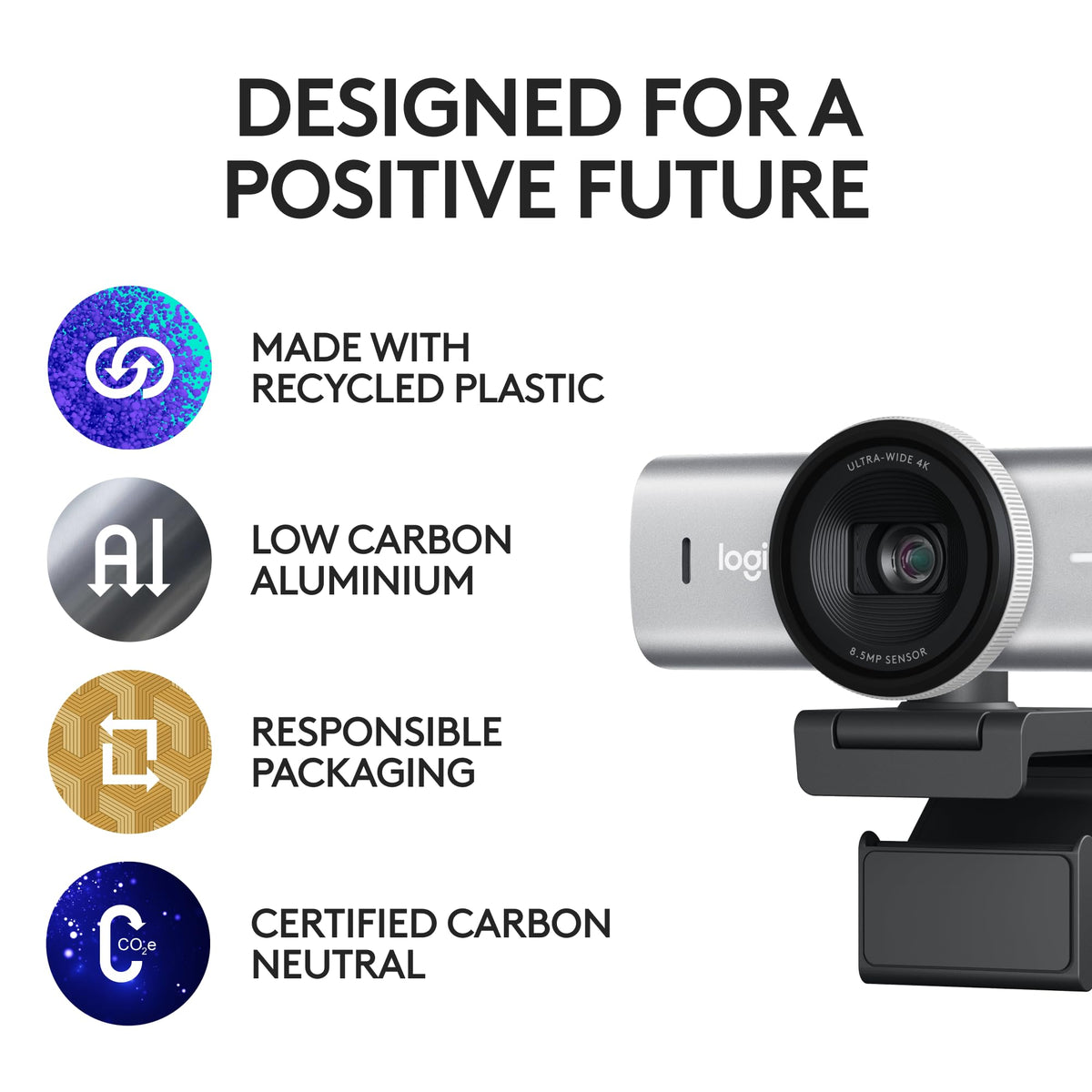 Logitech MX Brio Ultra HD 4K Webcam Collaboration and Streaming - Graphite