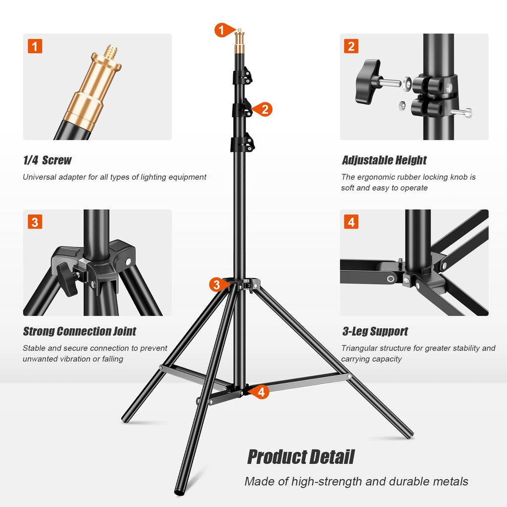 GODOX 380F Heavy Duty Light Stand 150in/12.6' Light Stand Spring Cushioned