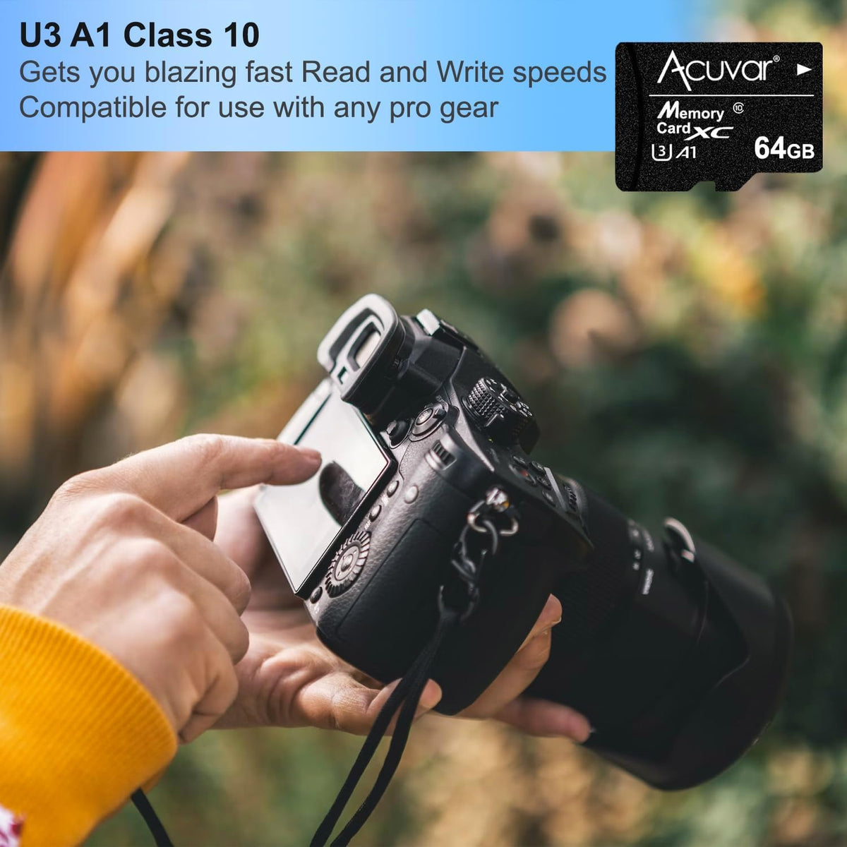 Acuvar 4K/6K Video Camera Camcorder â 64MP Vlogging Camera for YouTube, 60FPS, 18X Zoom â with Mic, LED Light, Tripod & 2Ã64GB Cards â WiFi, Webcam Bundle