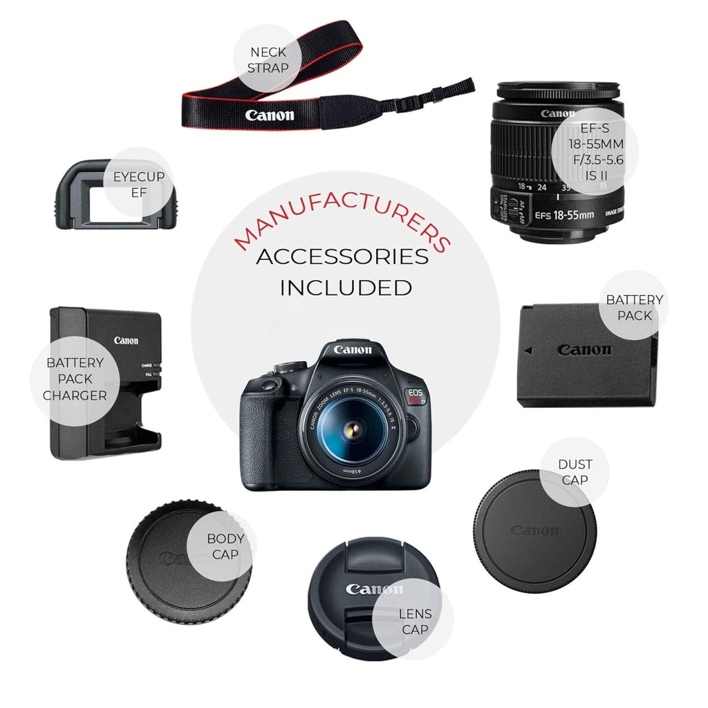 Canon EOS Rebel T7 DSLR Camera with 18-55mm Lens (Black) (Renewed)