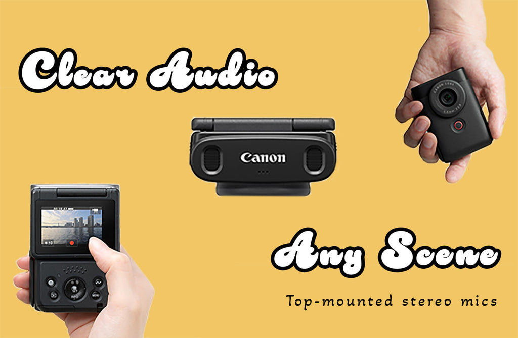 Canon PowerShot V10 Compact Vlogging Camera, 1" CMOS Sensor, 4K Video Streaming, Builtâin WideâAngle Zoom Lens, FlipâLCD & Stereo Mic, Image Stabilization, Creator Studio in Your Pocket, Black
