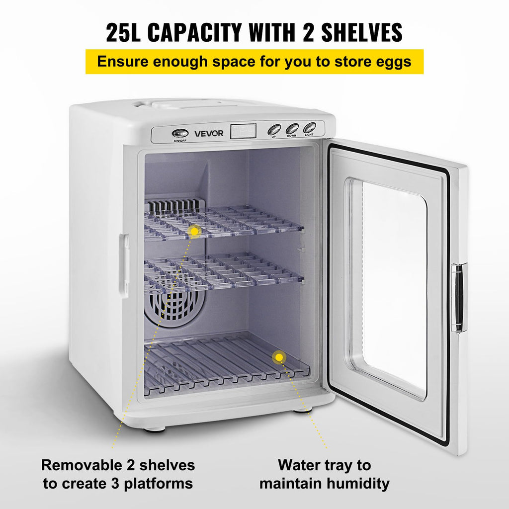 Happybuy Black Reptile Incubator 25L Digital Incubator for Small Reptiles with Cooling and Heating 5-42C