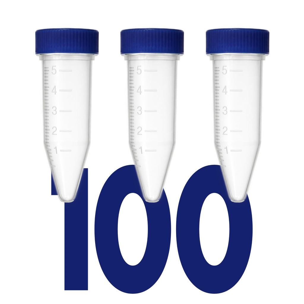 Kashi Scientific 50mL Self Standing Centrifuge Tubes with Screw Cap Lid, Lab Grade Polypropylene Plastic, Skirted, Printed Graduation, Write-on Spot [50mL Self-Standing, 500]