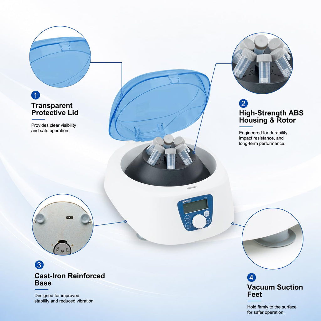 ONiLAB PRP Centrifuge, 300-5000RPM, 2600Ãg LCD Lab Centrifuge