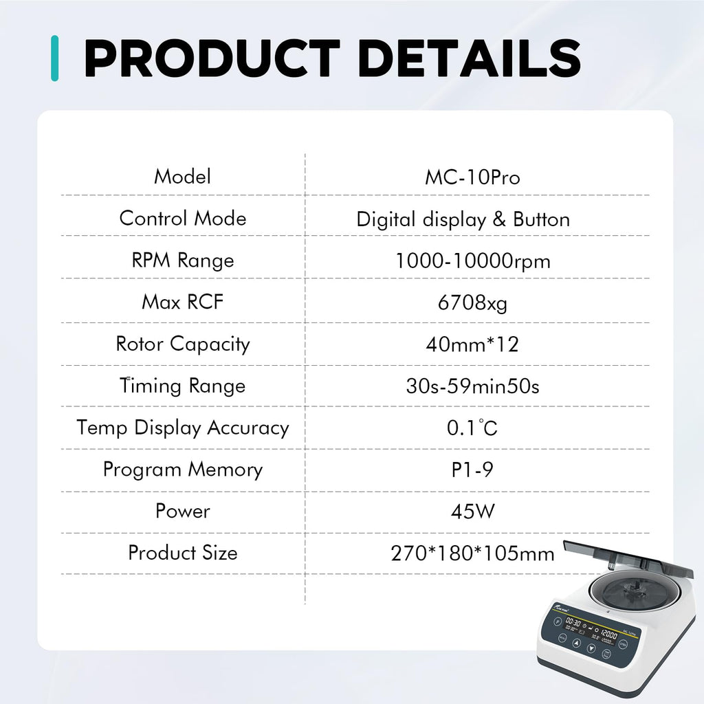 LAB FISH MC-12PRO High-Speed Centrifuge, 1000-12000RPM 9660xg