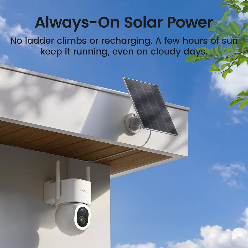 aosu D1 Max, 4-Cam Kit, 4K Solar Security Cameras System Wireless Outdoor