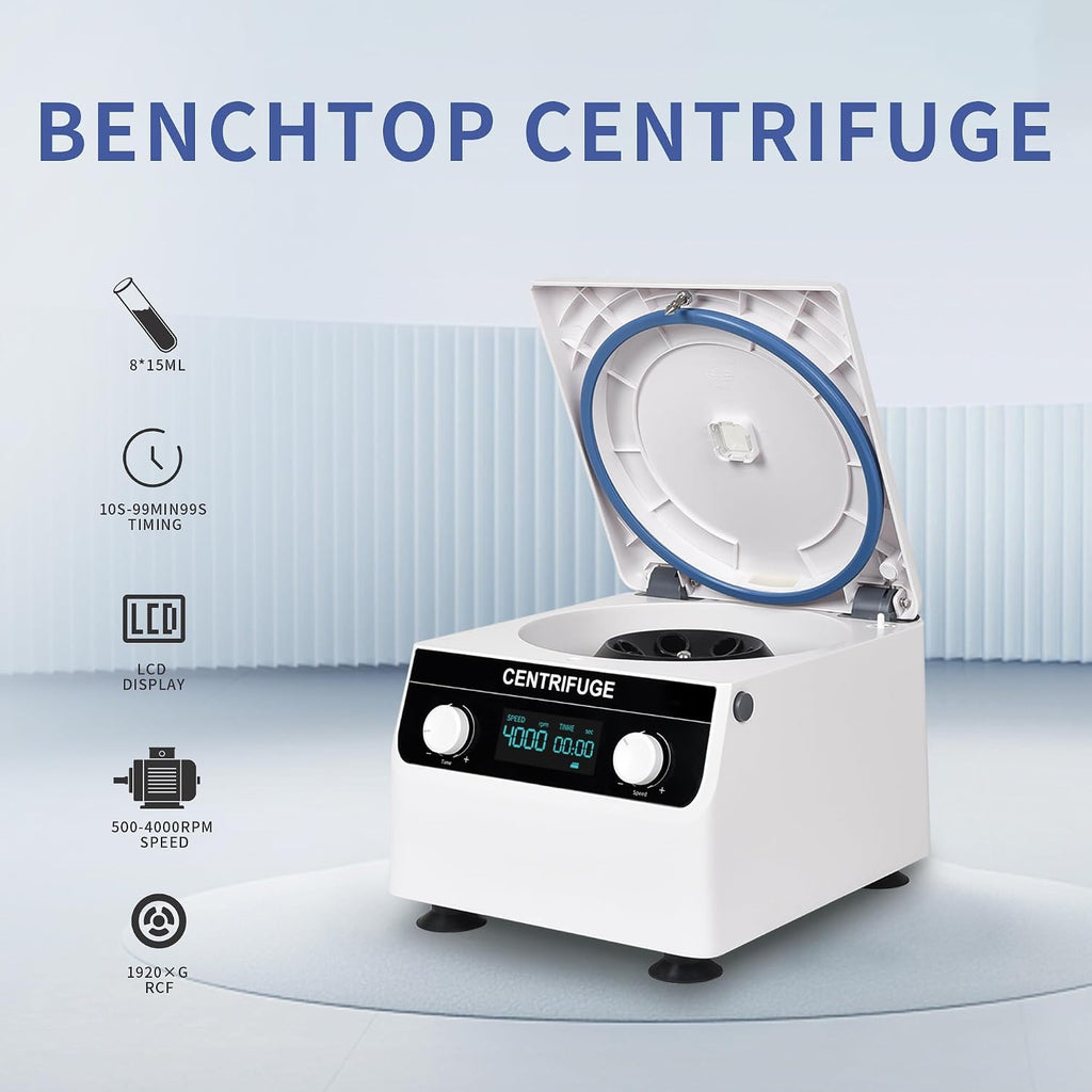Centrifuge Machine LCD 8x10ml/15ml 4000RPM 1920Ãg RCF Timer 99min99s