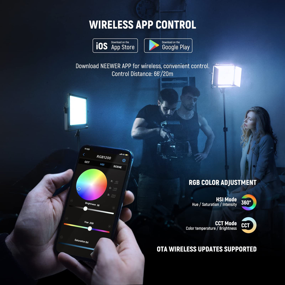 NEEWER 660 PRO RGB LED Video Light with App Control/Barn Door/U Bracket