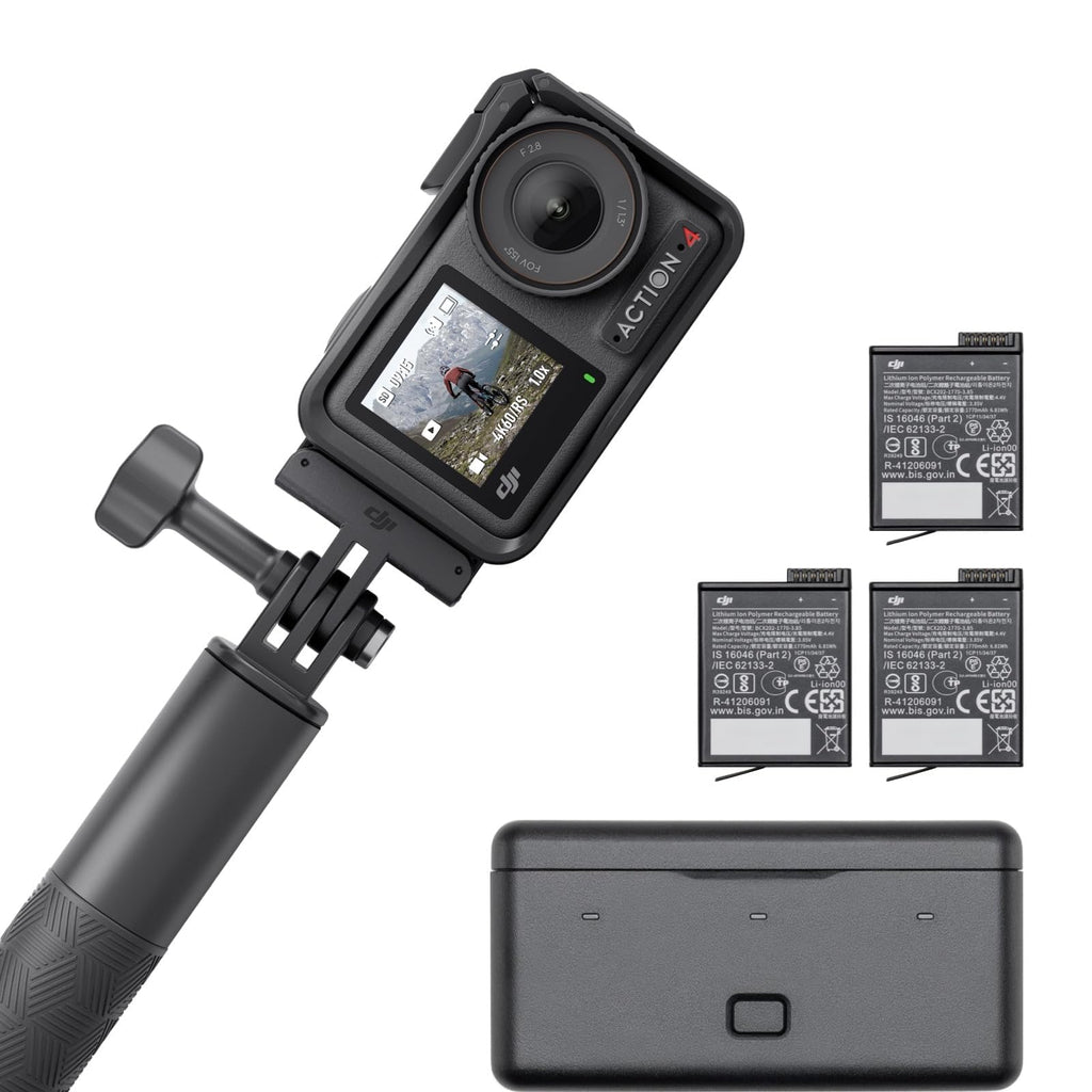DJI Osmo Action 4 Essential Combo, Waterproof Action Camera Vlogging Camera