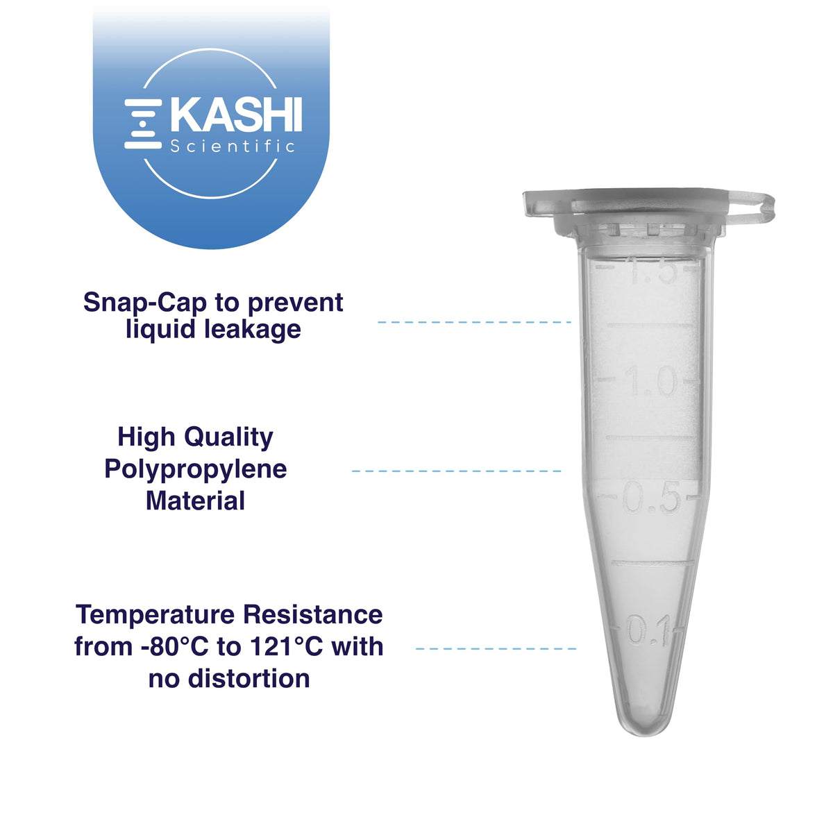 Kashi Scientific 50mL Self Standing Centrifuge Tubes with Screw Cap Lid, Lab Grade Polypropylene Plastic, Skirted, Printed Graduation, Write-on Spot [50mL Self-Standing, 500]
