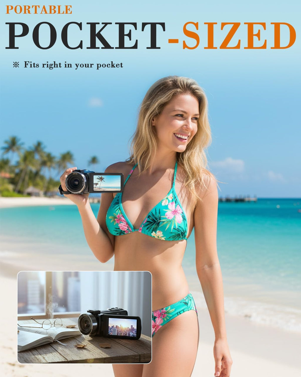 8K 64MP Video Camera 18X Digital Zoom Camcorder Video Camera 3.0 inch Flip Screen for YouTube Vlogging Camera with SD Card, 2.4G Remote Control, Two Batteries