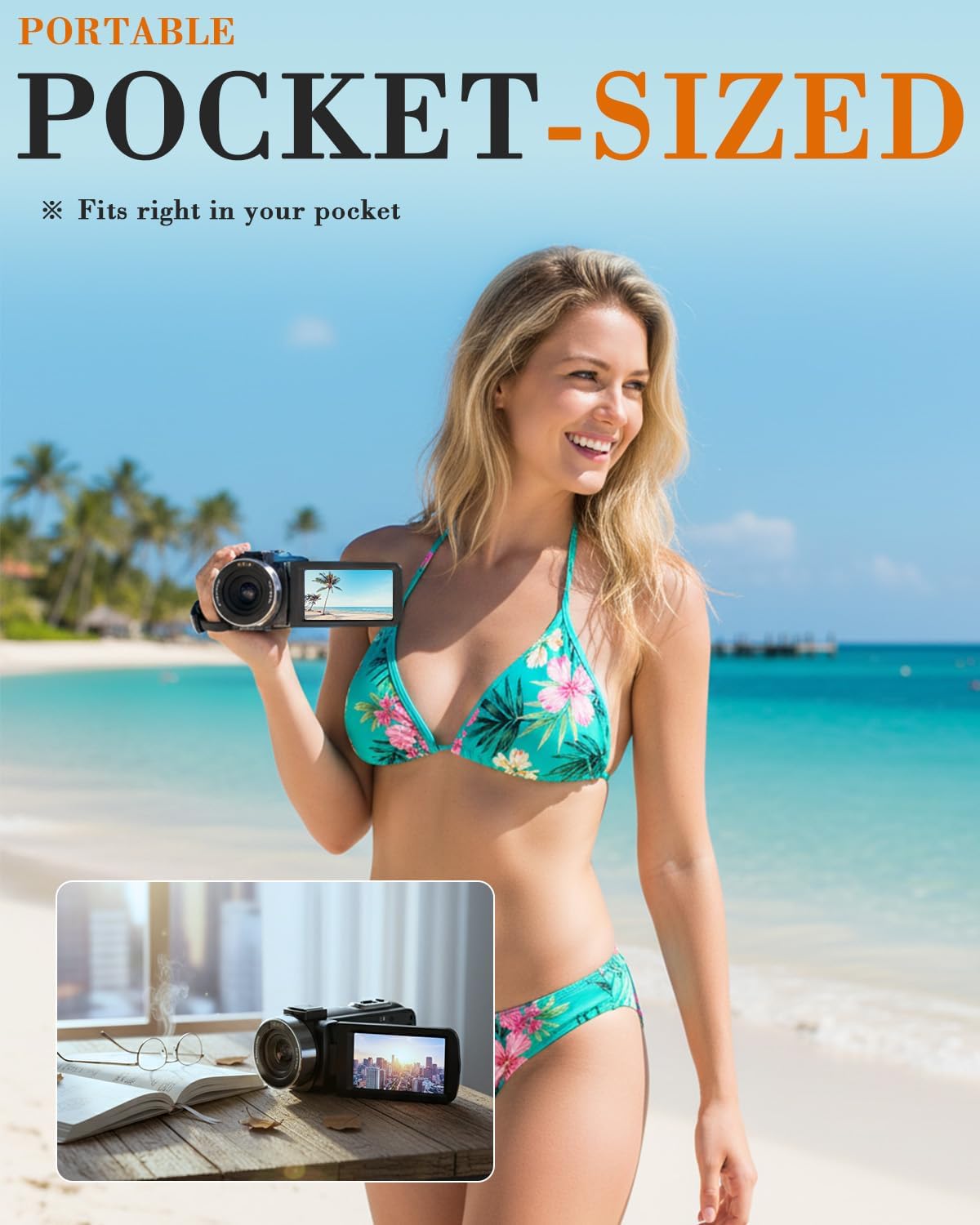 8K 64MP Video Camera 18X Digital Zoom Camcorder Video Camera 3.0 inch Flip Screen for YouTube Vlogging Camera with SD Card, 2.4G Remote Control, Two Batteries