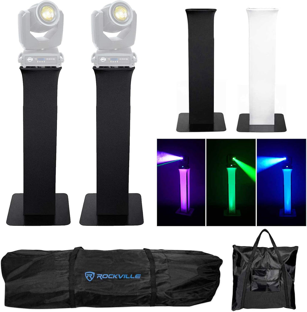 Rockville RTP32B Black Totem Light Stand For Vizi Beam 5RX Lights, 2-Pack