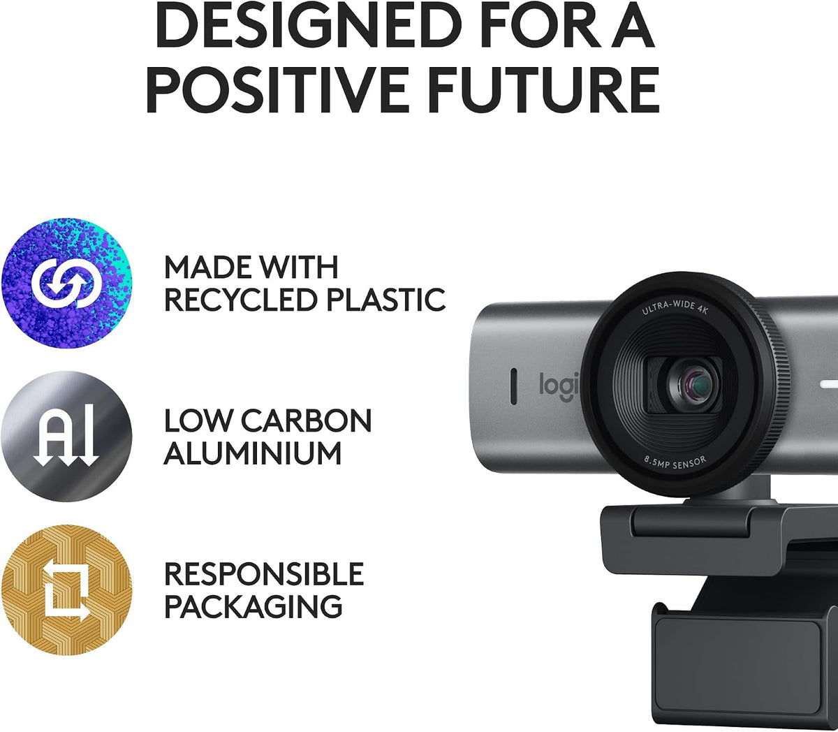 Logitech MX Brio Ultra HD 4K Webcam Collaboration and Streaming - Graphite