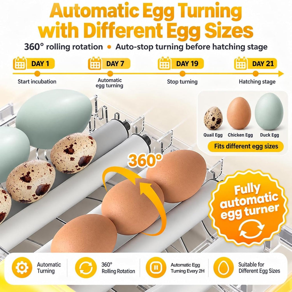 New 216 Egg incubators for Hatching Eggs with Automatic Turning