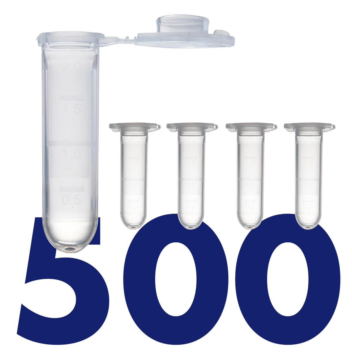 Kashi Scientific 50mL Self Standing Centrifuge Tubes with Screw Cap Lid, Lab Grade Polypropylene Plastic, Skirted, Printed Graduation, Write-on Spot [50mL Self-Standing, 500]