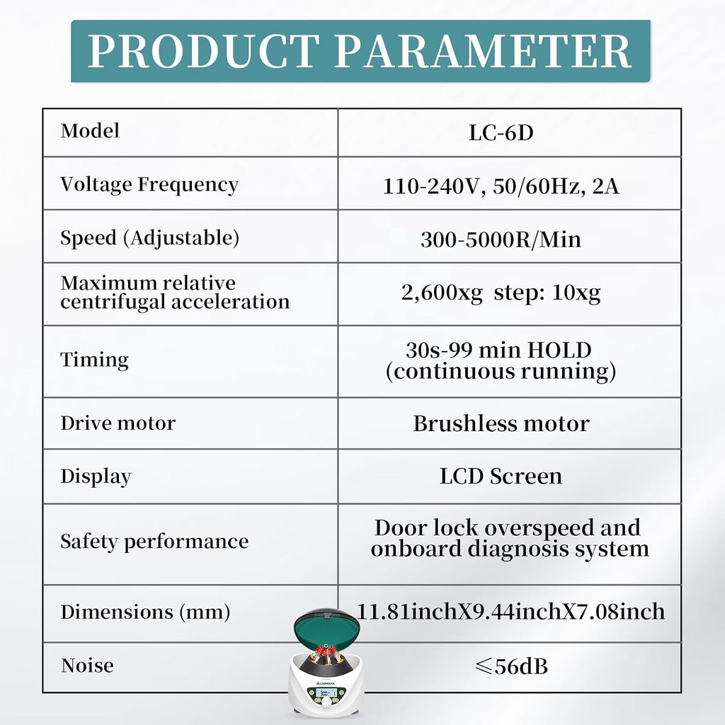 LC-6D PRP PRF Centrifuge Machine, 300-5000rpm, 2600Ãg, Plasma