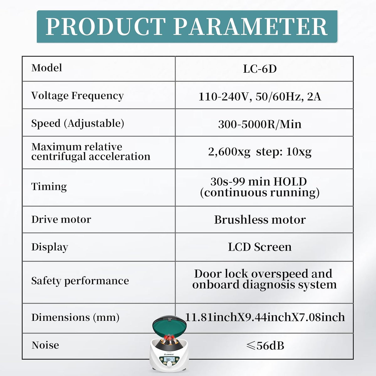 LC-6D PRP PRF Centrifuge Machine, 300-5000rpm, 2600Ãg, Plasma