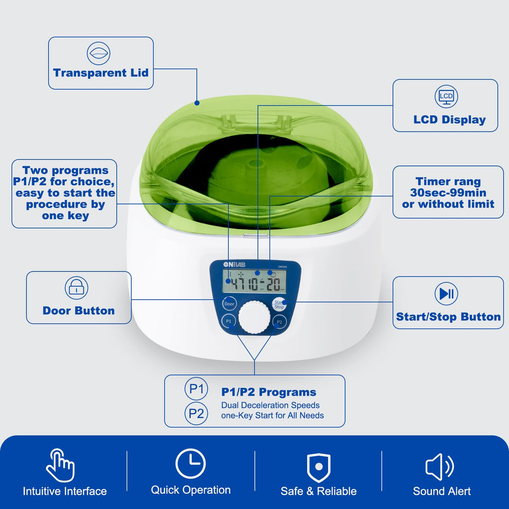 ONiLAB PRP Centrifuge, 300-5000RPM, 2600Ãg LCD Lab Centrifuge