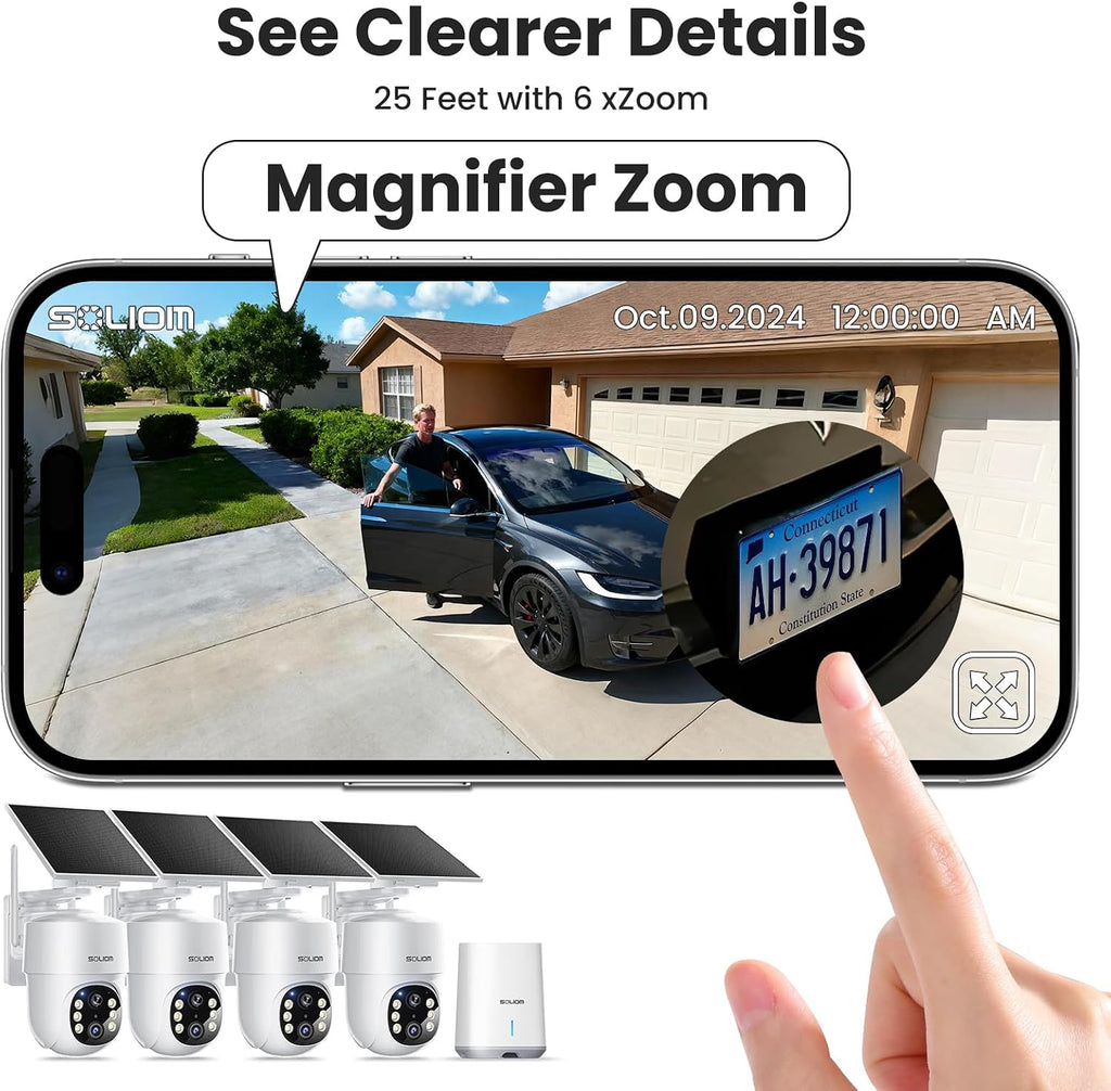 SOLIOM 5MP Security Cameras Wireless Outdoor, No Subscription, 4-Cam Kit