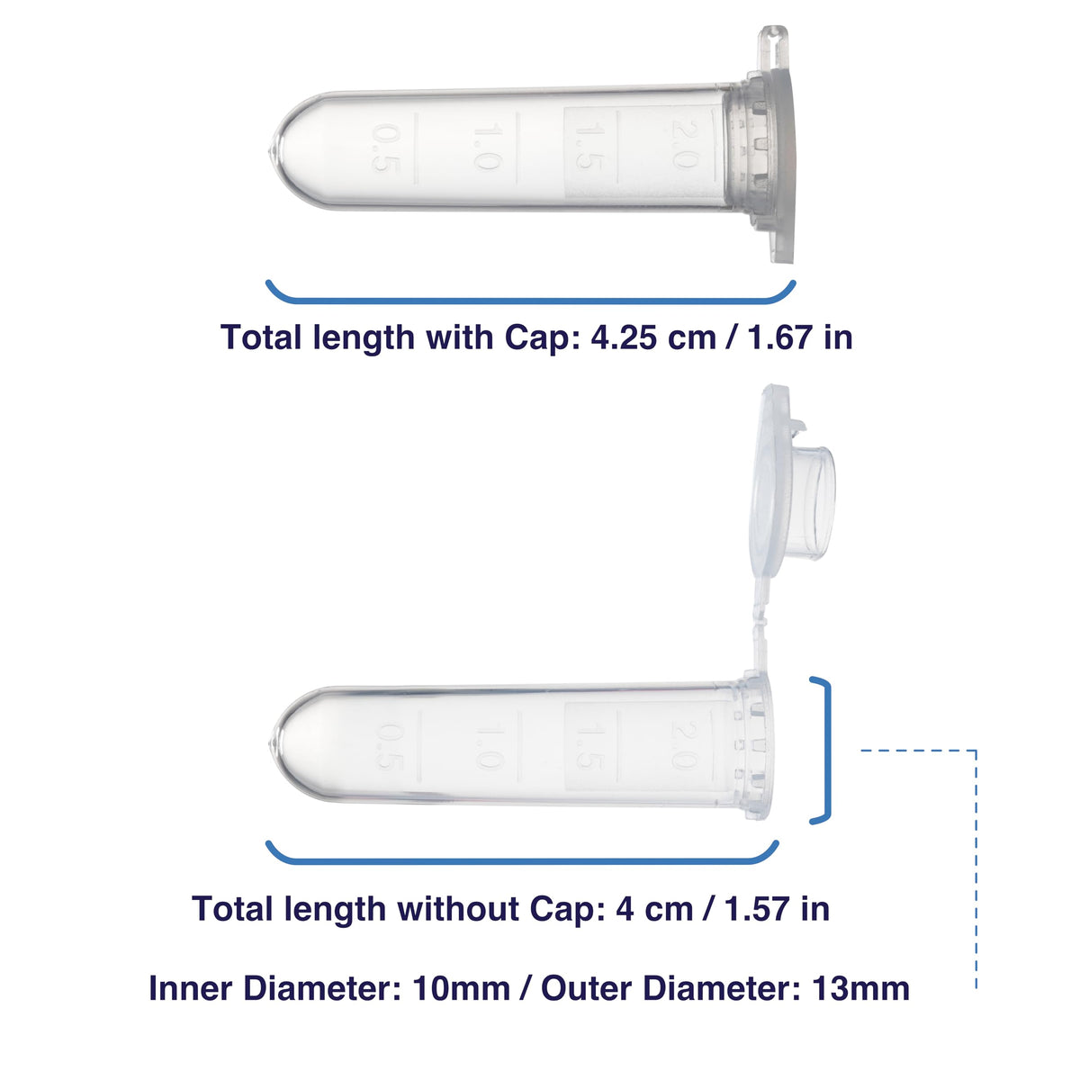 Kashi Scientific 50mL Self Standing Centrifuge Tubes with Screw Cap Lid, Lab Grade Polypropylene Plastic, Skirted, Printed Graduation, Write-on Spot [50mL Self-Standing, 500]