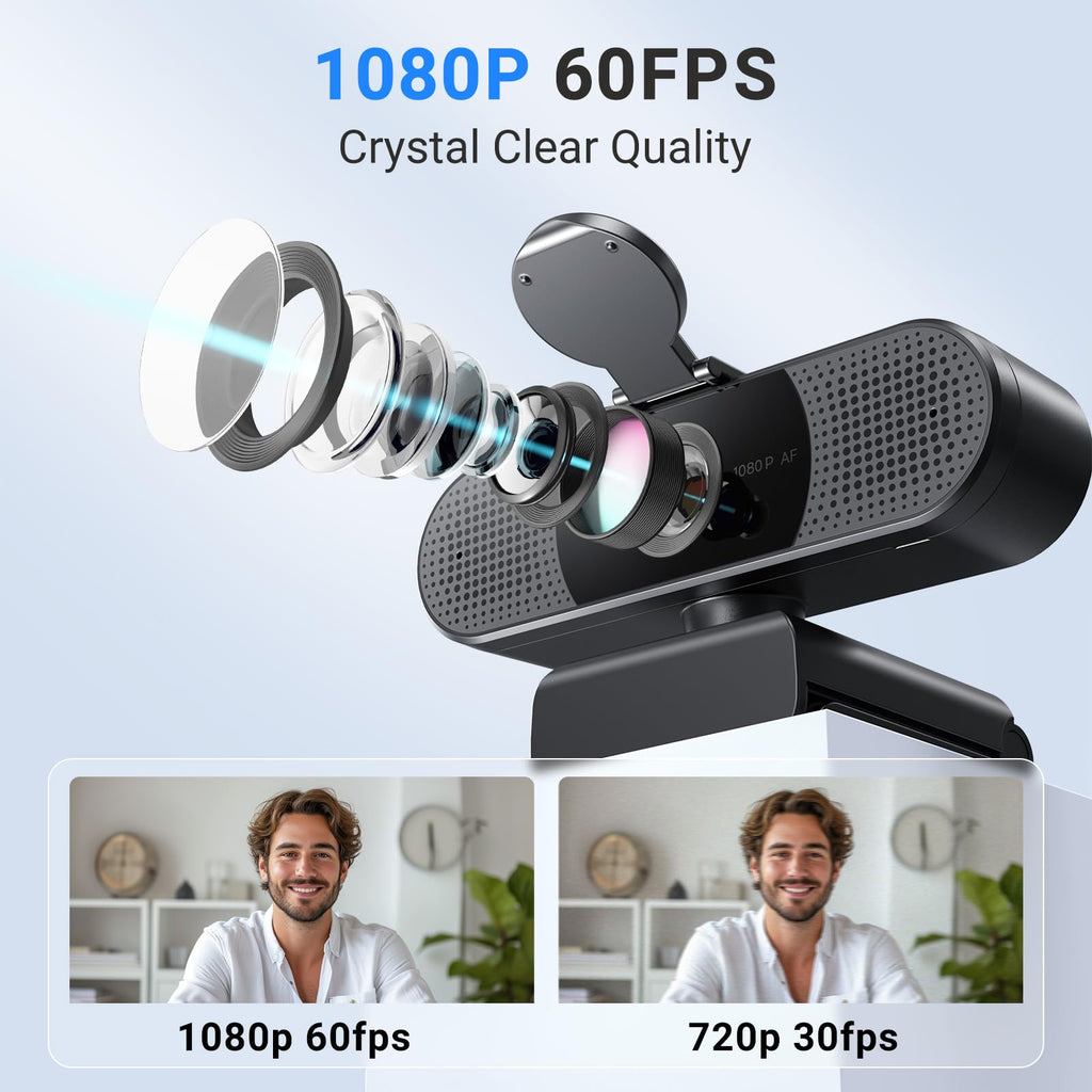 EMEET C960 Ultra 4K Webcam for Mac & PC, 1/1.5" Large Sensor, Metal Body