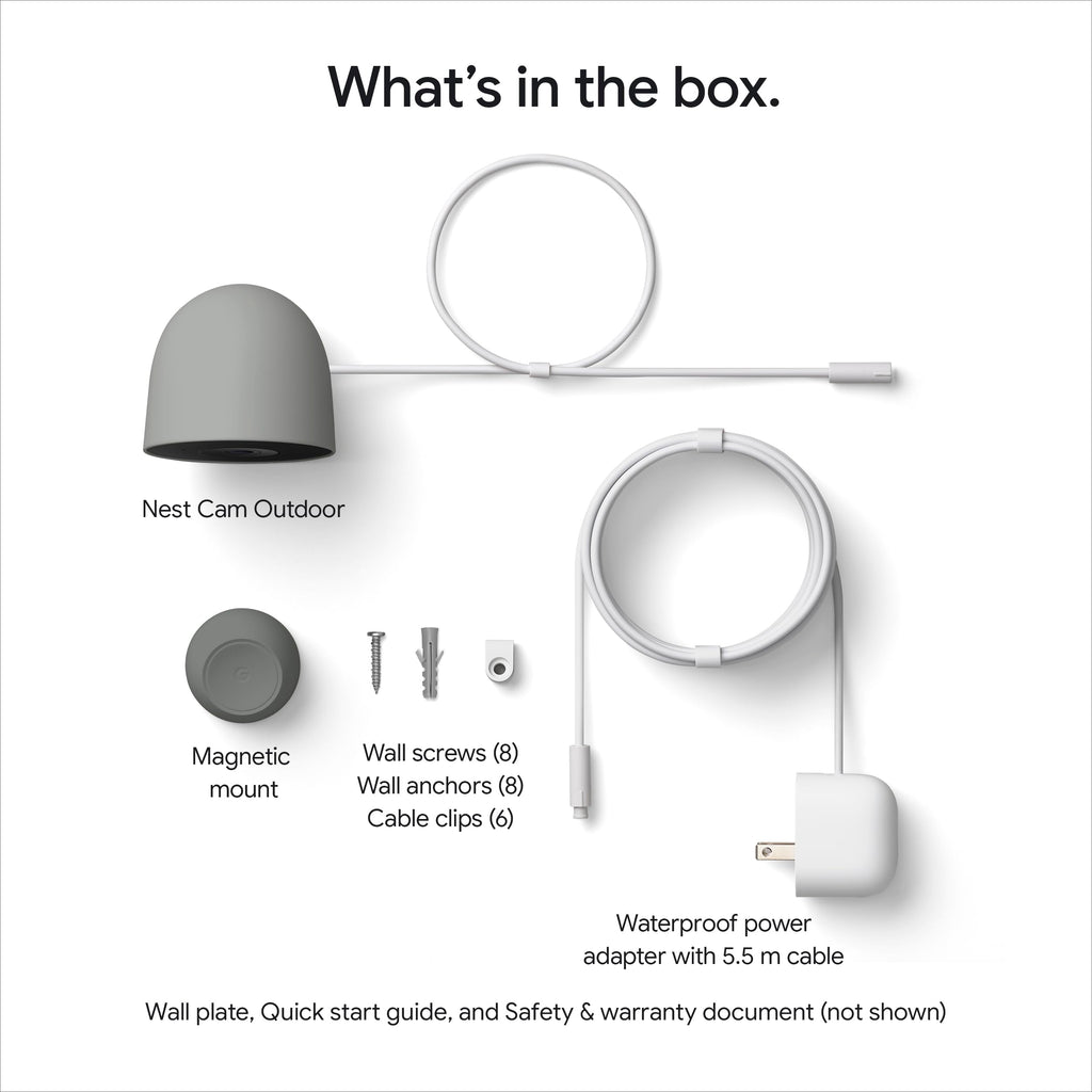 Google Nest Cam Outdoor (Wired, 2nd Gen) - Security Camera - Snow - 2 Pack