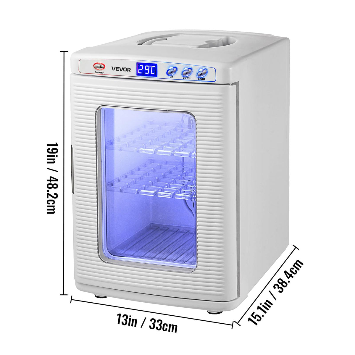 Happybuy Black Reptile Incubator 25L Digital Incubator for Small Reptiles with Cooling and Heating 5-42C