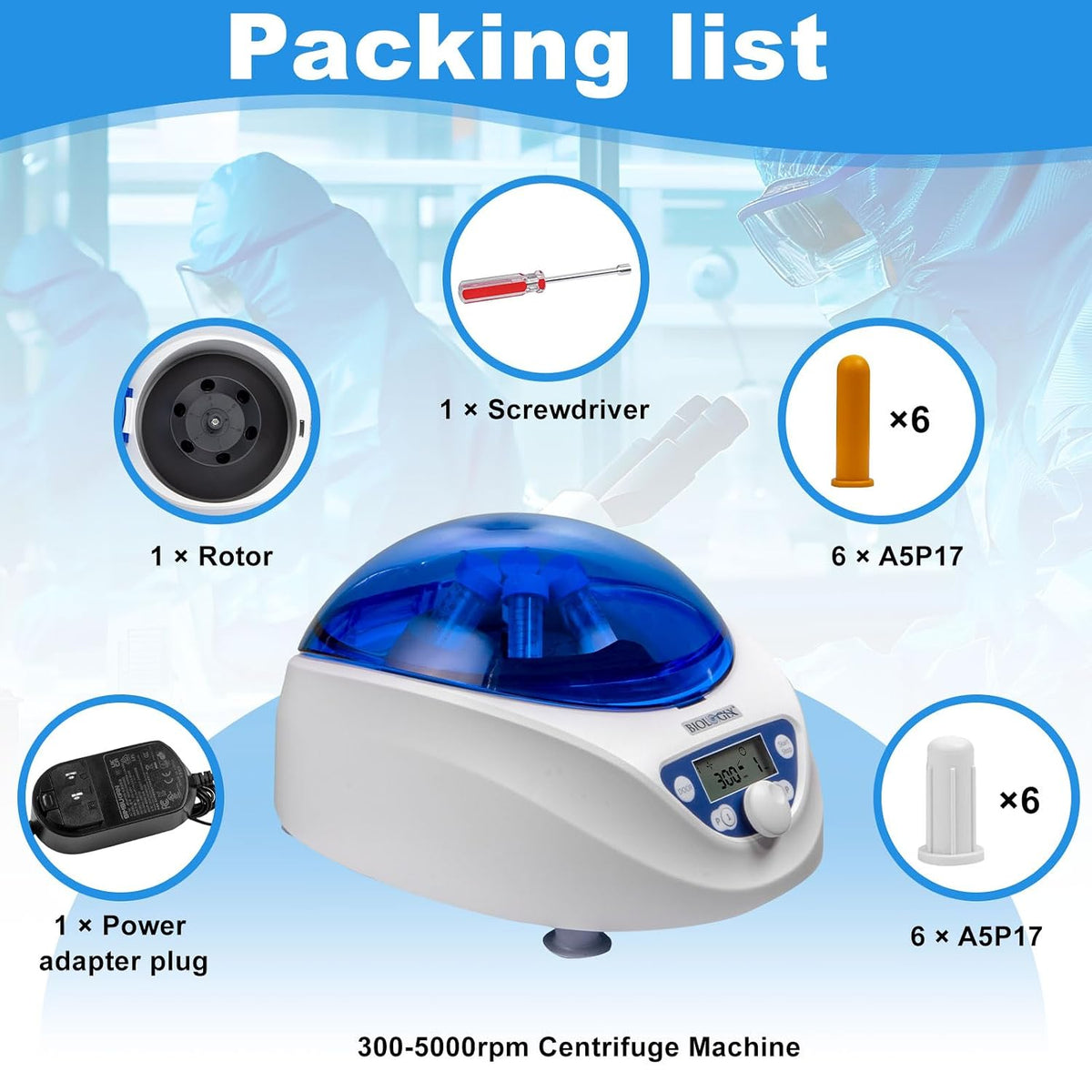 PRP Benchtop Centrifuge, 300-5000 RPM Lab Centrifuge