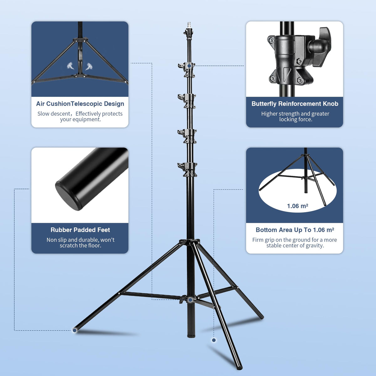 Kate 2Pcs Heavy Duty 10.8ft Light Stand with Casters for Softbox, Monolight