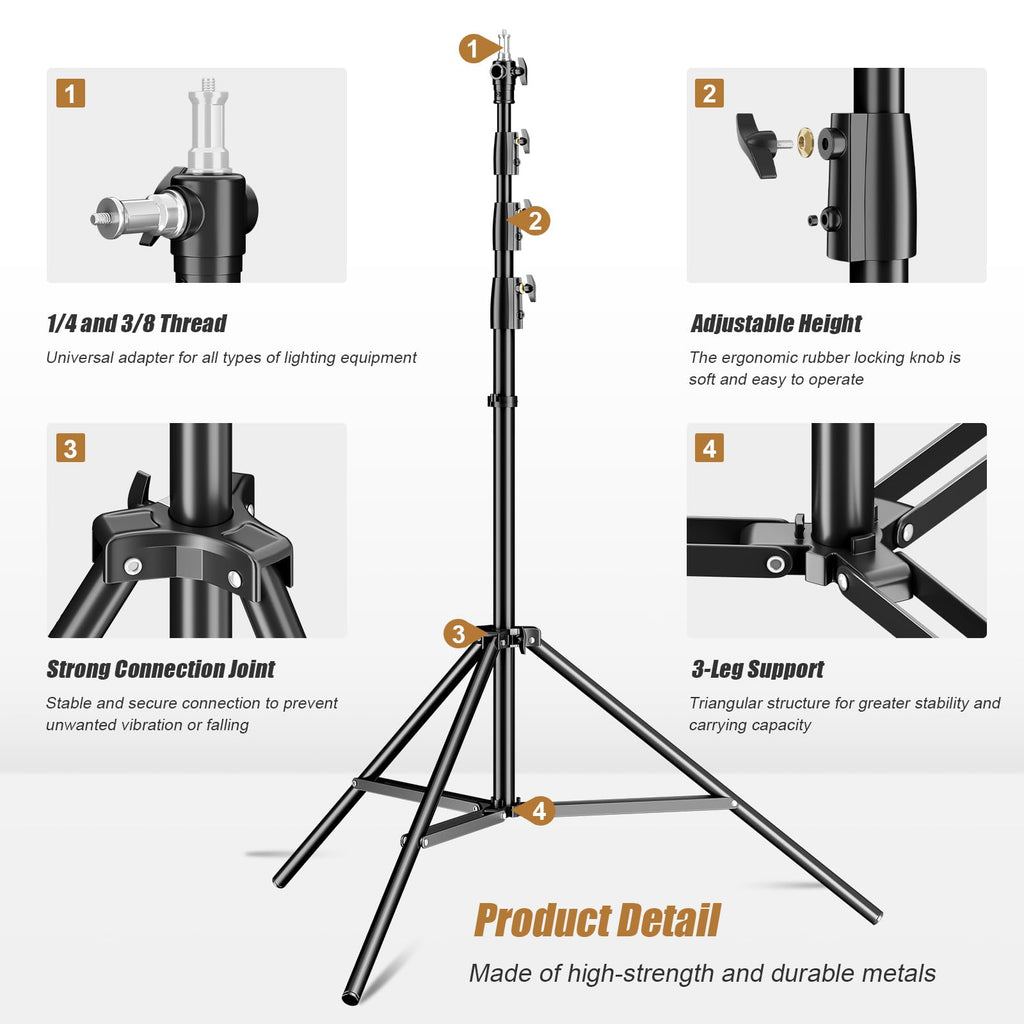 GODOX 380F Heavy Duty Light Stand 150in/12.6' Light Stand Spring Cushioned