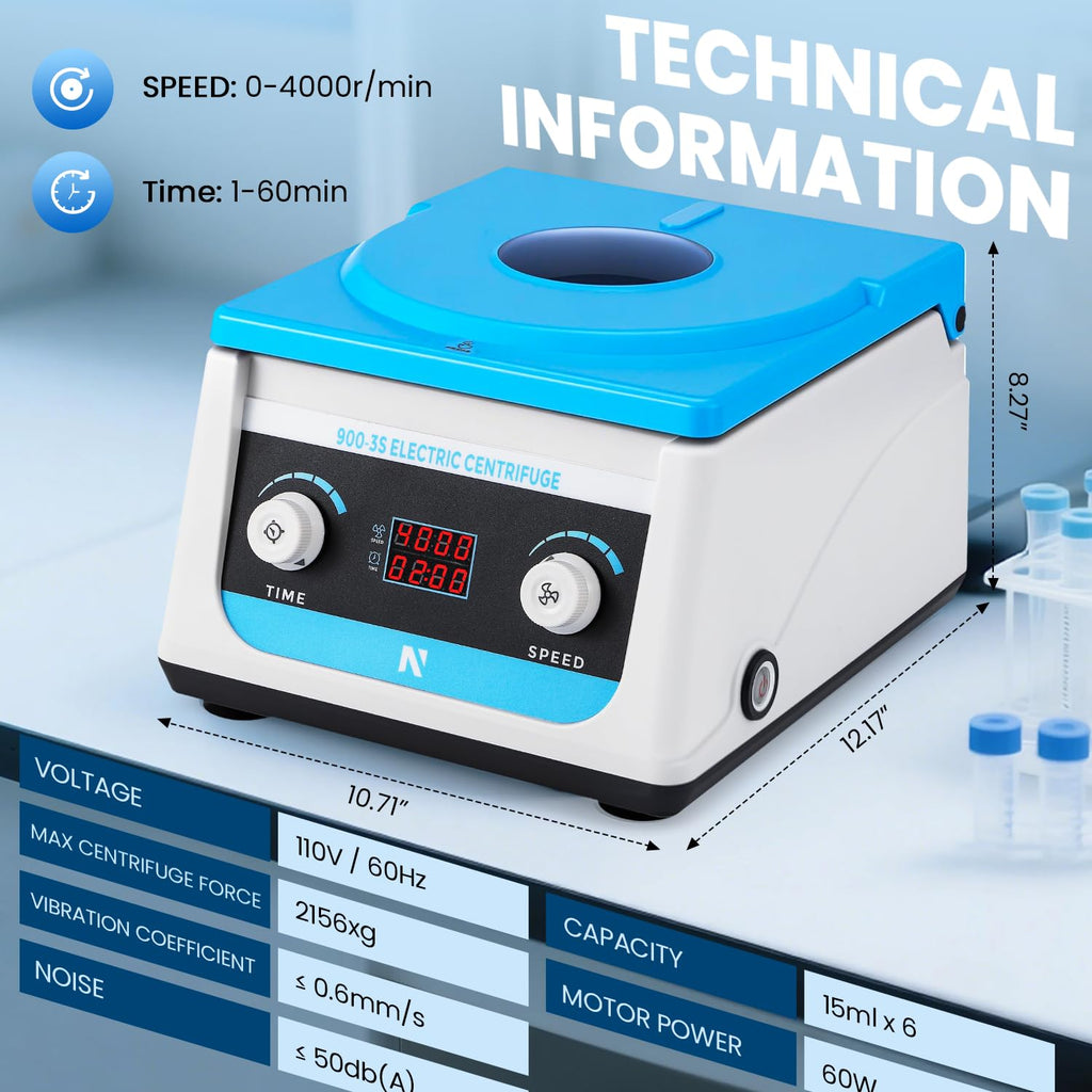 NEWTRY Centrifuge Machine, Electric Desktop Benchtop Lab Centrifuges