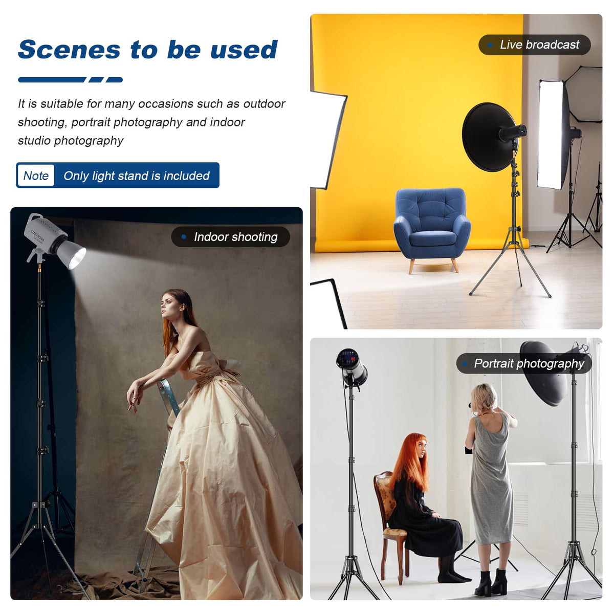 GODOX 380F Heavy Duty Light Stand 150in/12.6' Light Stand Spring Cushioned