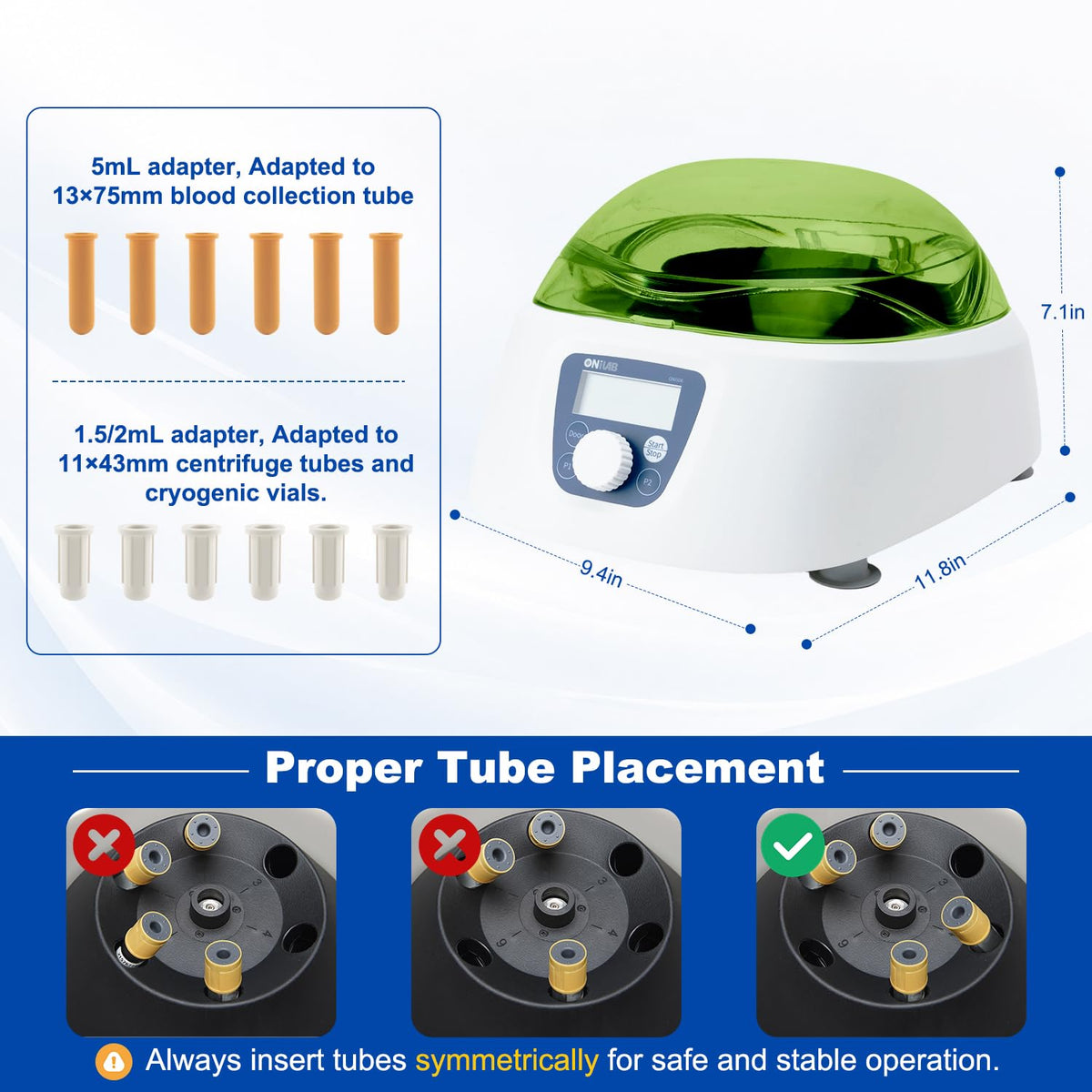 ONiLAB PRP Centrifuge, 300-5000RPM, 2600Ãg LCD Lab Centrifuge