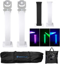 Rockville RTP32W White Totem Moving Head Light Stand, 2-Pack