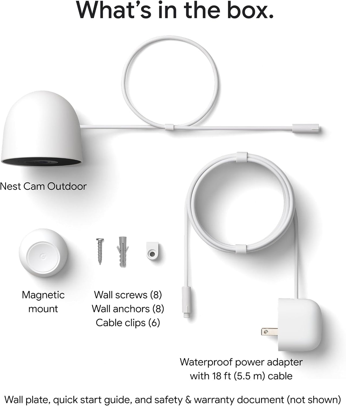 Google Nest Cam Outdoor (Wired, 2nd Gen) - Security Camera - Snow - 2 Pack