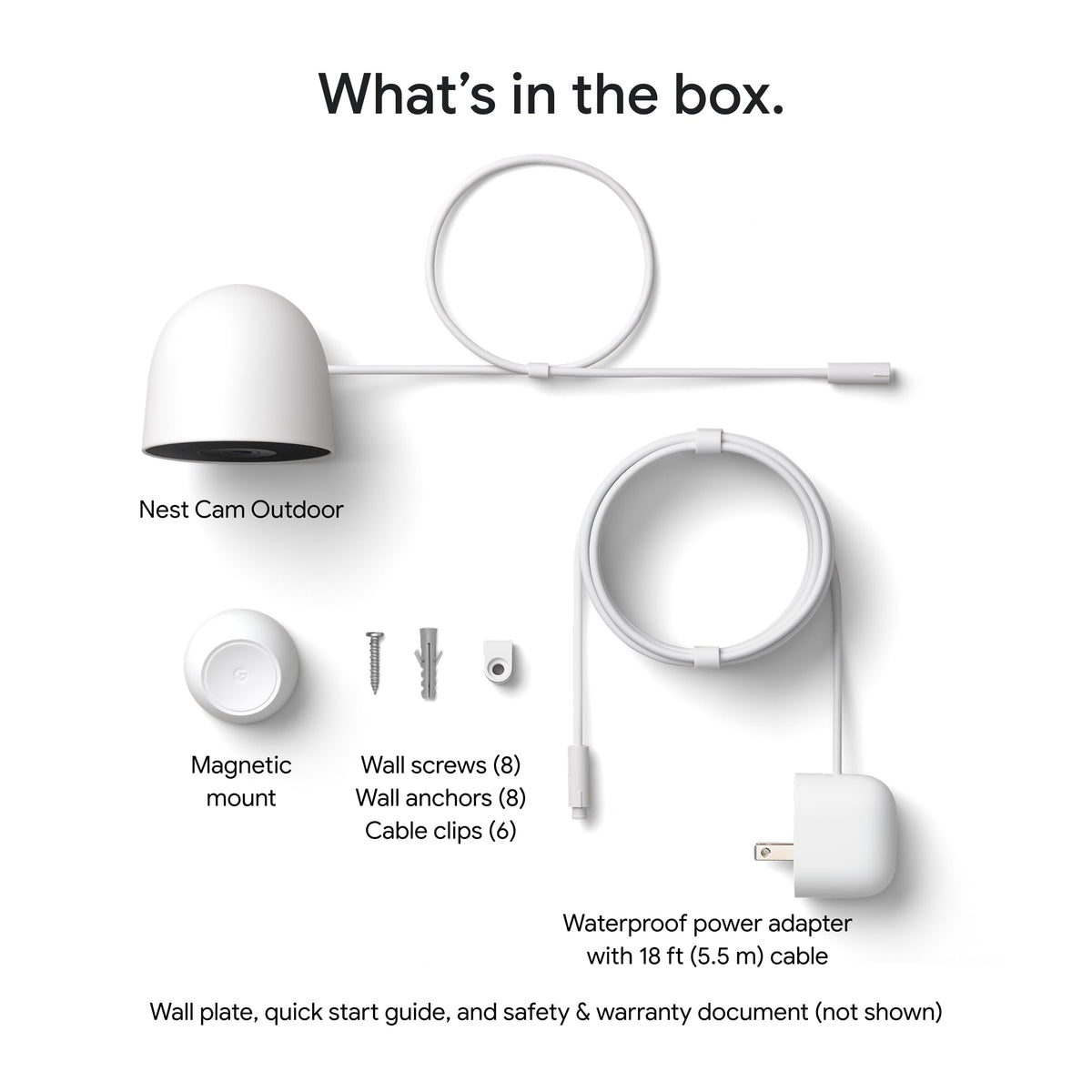 Google Nest Cam Outdoor (Wired, 2nd Gen) - Security Camera - Snow - 2 Pack